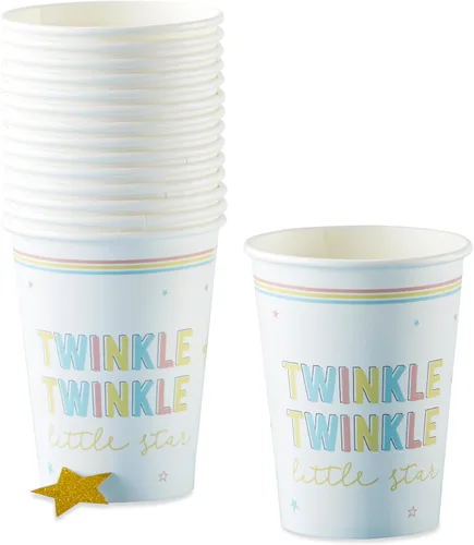 Miniatura 11 de Kate Aspen Twinkle Twinkle - Platos de papel decorativos de alta calidad de 7 pulgadas, suministros para fiestas (peso de 350 GSM, juego de 16)