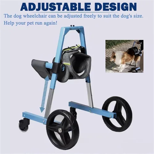 Miniatura 4 de Silla de ruedas ajustable para perros con patas delanteras, ayuda de movilidad ligera para mascotas con movilidad limitada, carrito de apoyo