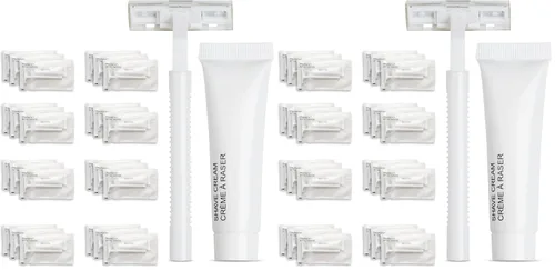 Miniatura 8 de World Amenities Kit de afeitado (Clear Frosted Sachet) - Servicios del hotel 288 unidades - Incluye maquinilla de afeitar de hoja doble y crema