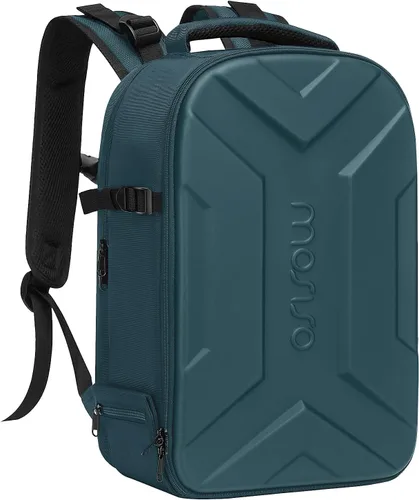 Miniatura 10 de MOSISO Mochila para cámara DSLR/SLR/SLR/sin espejo, impermeable, artística, geométrica, rígida, con soporte para trípode y compartimento para laptop