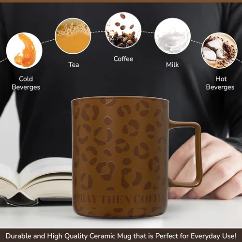 Miniatura 6 de Taza de café de gran tamaño de 22 onzas con cita motivacional Fueled by Jesus – Taza de café extragrande perfecta para regalos – Ideal para té