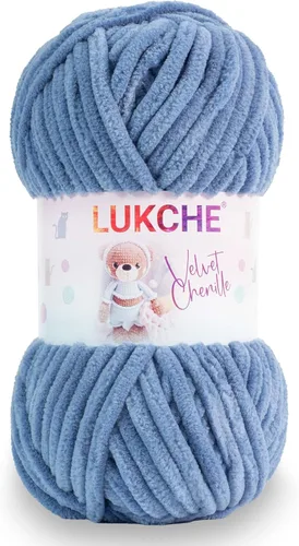 Miniatura 26 de Hilado de chenilla de terciopelo para amigurumi y punto de crochet súper voluminoso 100 gr (69,0 m) (Grosor del hilo 8 mm) (Verde espárrago) 1