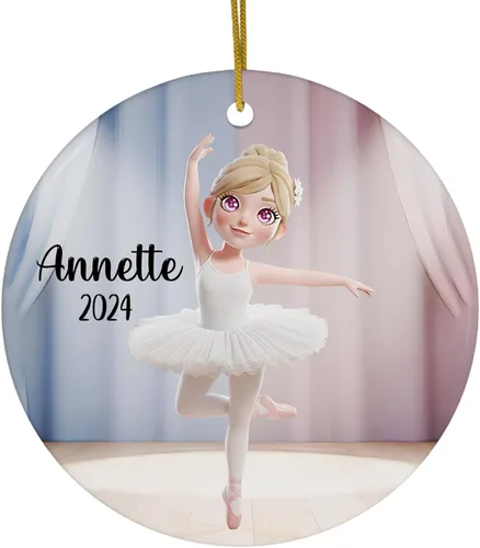 Miniatura 10 de FLOCHIL Adornos Personalizados de Bailarina de Navidad 2025 para Niña, Adornos Personalizados de Bailarina para Árbol de Navidad, Regalo