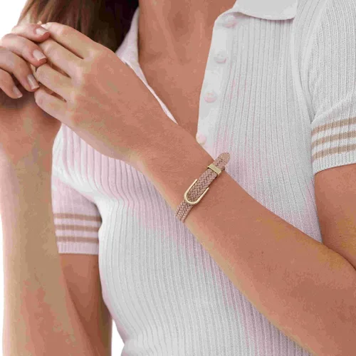 Miniatura 5 de Fossil - Pulsera de acero inoxidable y cuero genuino para mujer