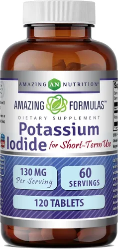 Amazing Formulas Suplemento de yoduro de potasio | 130 mg | 120 tabletas | Sin OMG | Sin gluten | Fabricado en Estados Unidos