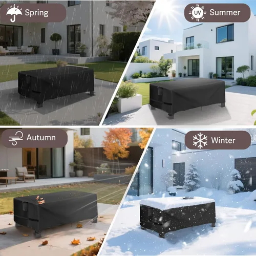 Miniatura 7 de Funda para Mesa de Café de Exterior Rectangular, Impermeable para Patio, Funda Pequeña Rectangular para Mesa de Café, Fundas para Muebles