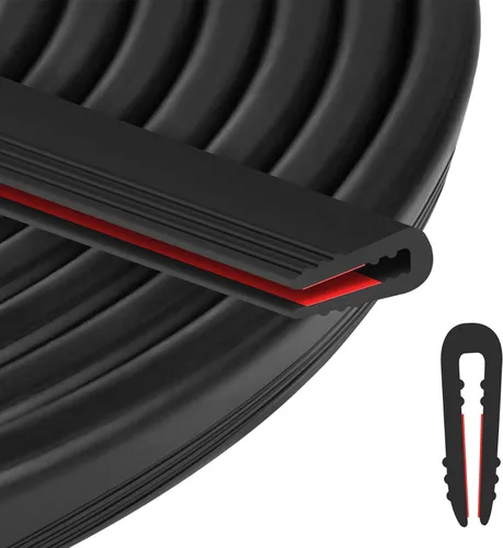 Miniatura 18 de ToLanbbt Canal en U de borde de goma, protector de borde de chapa autoadhesiva de 1/2 pulgada, tira de sellado EPDM para puertas de automóvil