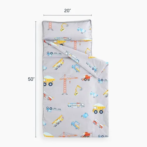 Miniatura 2 de Wake In Cloud - Tapete para siesta para niños pequeños con almohada y manta, tela 100% algodón, para niños de 3 años más en guardería, jardín de Azul