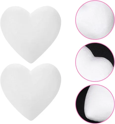 Miniatura 6 de Paquete de 20 corazones de espuma de poliestireno blanco – Espuma artesanal en forma de corazón para Navidad, decoración de boda, decoración del día