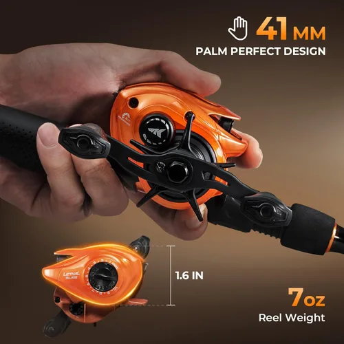 Miniatura 11 de KastKing Lethal Blaze - Combo de caña de pescar y carrete de doble punta, combo de spinning y baitcaster, diseño de patrón de llama, caña de grafito