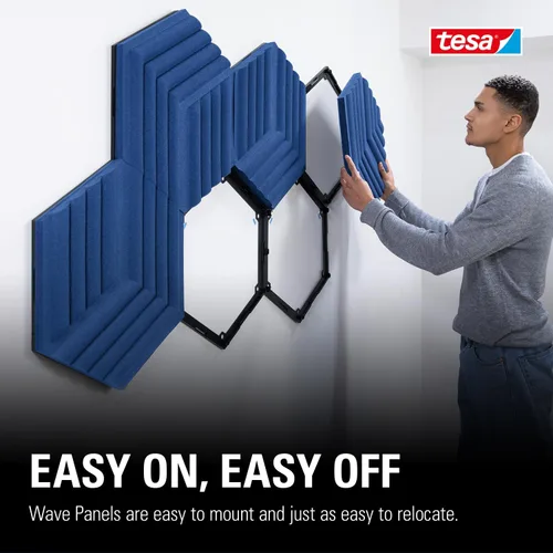 Miniatura 6 de Elgato Wave Panels Starter Set (azul) - 6 paneles de tratamiento acústico, espuma de doble densidad, marcos EasyClick patentados, diseño modular