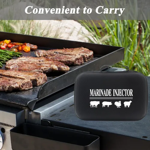 Miniatura 7 de Inyector de carne de acero inoxidable con 4 agujas de inyector de adobo profesional para parrilla, ahumador, barbacoa, manual de usuario, libro