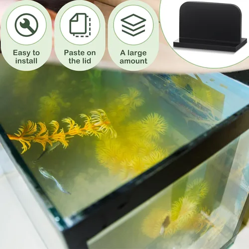 Miniatura 5 de Qunclay 4 manijas de tapa de acuario acrílicas para pecera, asas adhesivas de repuesto para tapa de tanque de peces, 2.36 x 1.38 pulgadas (negro)