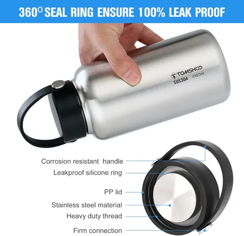 Miniatura 8 de HUIOP Botella de agua deportiva a prueba de fugas de acero inoxidable de 35.5 fl oz para fitness, correr, yoga, senderismo