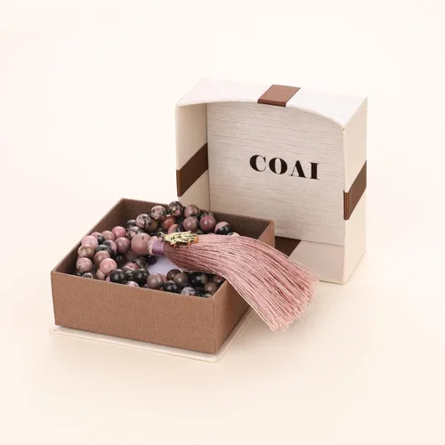 Miniatura 7 de COAI Collar Mala de piedra anudada a mano con 108 cuentas