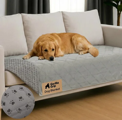 Miniatura 44 de GORILLA GRIP® Manta impermeable para perro, funda de sofá a prueba de fugas para perros, parte trasera de agarre de silicona, protege el sofá