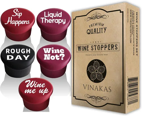 Miniatura 10 de Juego de tapones de silicona para botellas de vino, divertidos tapones de vino, a prueba de derrames y herméticos, regalos únicos para mujeres