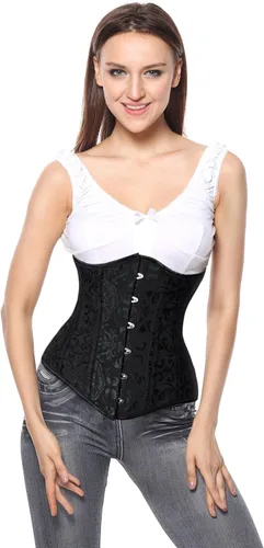 Miniatura 3 de Charmian Women's 26 Torso de algodón con estructura de acero. Corsé que da forma de reloj de arena.