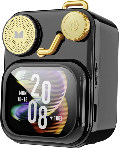 Altavoces Bluetooth Monster S350, Altavoz Inalámbrico Portátil con Pantalla Táctil, Bluetooth 6.0, Altavoz de Regalo Retro con Mensaje y Alarma