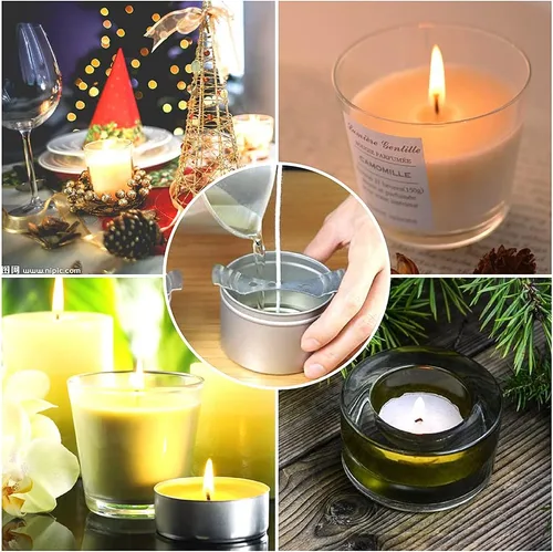 Miniatura 6 de 2 ollas para hacer velas con cucharas largas, tazas medidoras de cera derretida, jarra de acero inoxidable con boquilla antigoteo