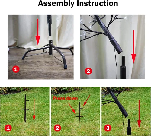 Miniatura 8 de FUCHSUN - Luz solar de árbol de cerezo de 6 pies, 200 luces LED iluminadas para árbol de jardín al aire libre, luces de camino para patio, boda