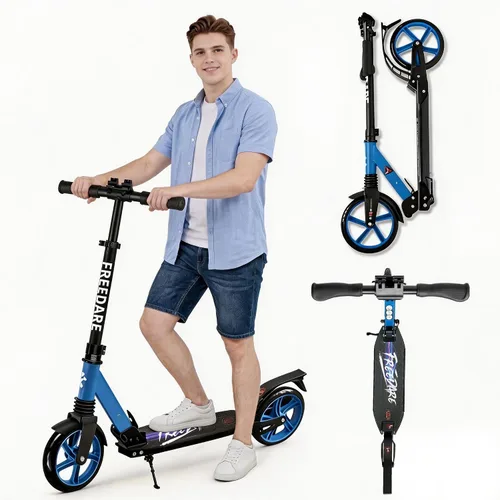 Miniatura 14 de FREEDARE Kick Scooter for Kids & Adults Ages 8+, Foldable Teen Scooter with 2 Big 8-inch Wheels and 4-Level Adjustable Handlebar, Max Load 220 LBS