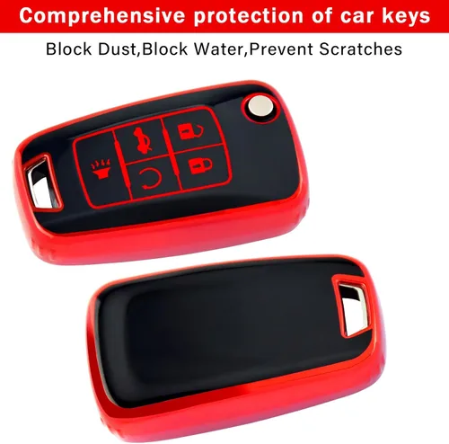 Miniatura 64 de XIYANG TRADE Funda para llavero Chevy con llavero, funda de TPU suave para llave de protección completa para Camaro Cruze Equinox Malibu Impala