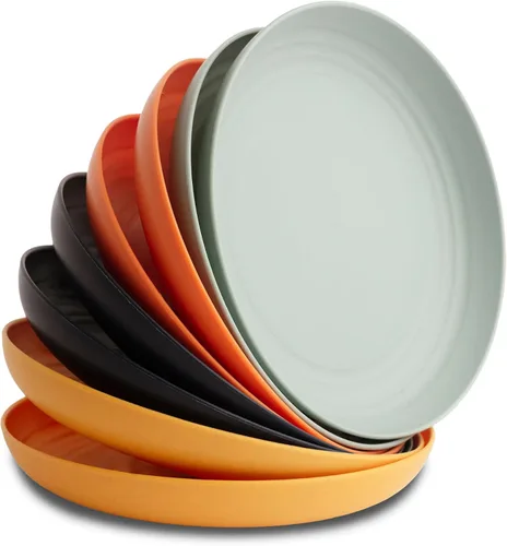 Miniatura 23 de Nook Theory Juego de 8 platos reutilizables de paja de trigo - Platos de cena no tóxicos y sin plástico para niños y adultos, plato ligero