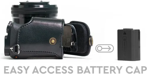 Miniatura 6 de MegaGear Ever Ready - Funda de piel para cámara compatible con Sony Alpha A6300, A6000
