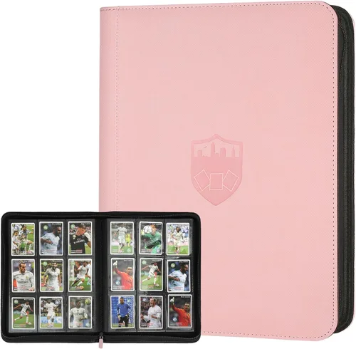 Miniatura 78 de GERMUN Carpeta de tarjetas de poliuretano, 16 bolsillos, carpetas de soporte premium para más de 1000 tarjetas, álbum de bolsillo de doble cara