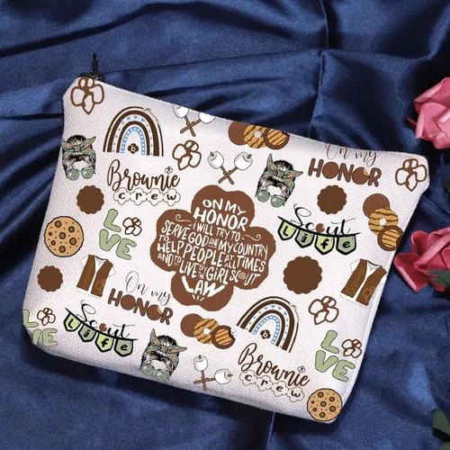 Miniatura 7 de POFULL Brownie Troop Gift Scout Brownie Bolsa Cosmética Scout Troop Regalos