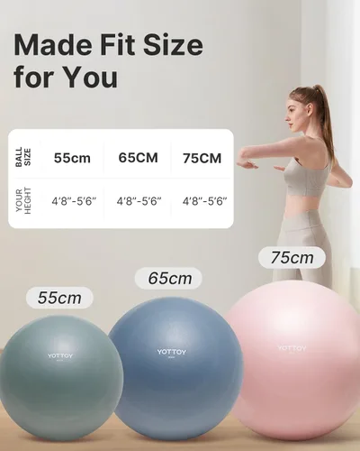 Miniatura 7 de YOTTOY - Pelota de ejercicio antiestallido para entrenamiento, yoga y embarazo, extragruesa para terapia física y fitness