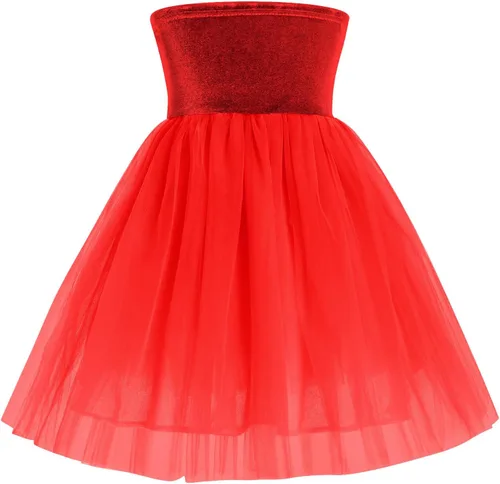 Miniatura 2 de FYMNSI Vestido tutú de tul sin mangas para niñas pequeñas, con diadema, brazaletes, princesa, cumpleaños, Navidad, vestidos de boda