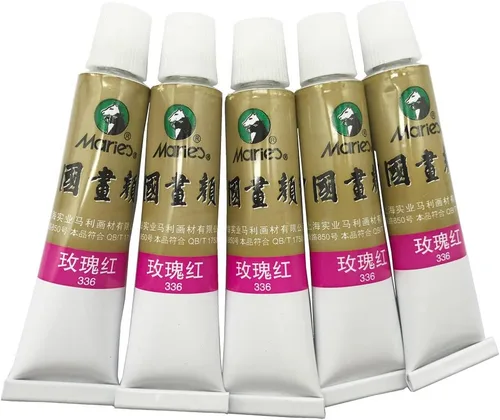 Miniatura 26 de Easyou Dibujo de acuarela de tubos de color de pintura china de gran tamaño de Marie's 0.4 fl oz* 5pcs No. 302 Scarlet