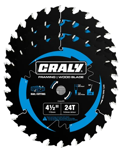 Miniatura 8 de CRALY Hoja de sierra circular de 3-3/8 pulgadas, 24 y 36 dientes, para corte de madera enmarcado/acabado fino, eje de 15mm, punta de carburo, corte