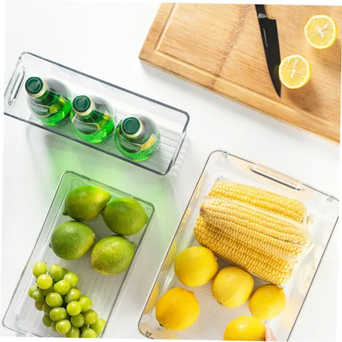 Miniatura 4 de SMASOLO Caja de almacenamiento transparente para refrigerador, versátil organizador de refrigerador para bebidas, frutas y verduras, organiza