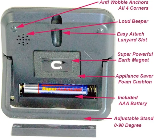 Miniatura 3 de Temporizador de cocina digital elegante de acero inoxidable - Carbón - Parte posterior magnética fuerte - Soporte de patada - Alarma fuerte