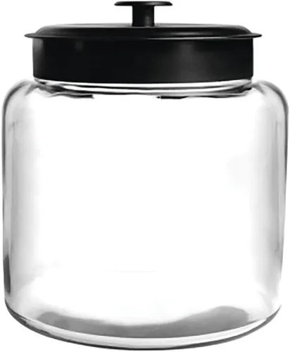 Miniatura 9 de Anchor Hocking Montana Juego de Botes de Vidrio con Tapas Fresh Seal, Metal Negro, Juego de 3 Piezas