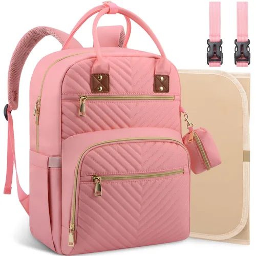 Miniatura 11 de Tenot Mochila para pañales de bebé, bolsas de pañales de viaje para niñas y niños, bolsa de bebé de gran capacidad, mochila para mujeres