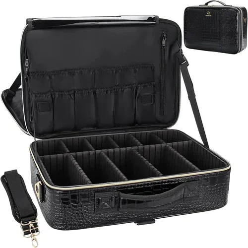 Miniatura 21 de Relavel - Estuche de maquillaje de viaje en tren de 13.8 pulgadas, estuche de cosméticos grande profesional, portátil, organizador y almacenamiento