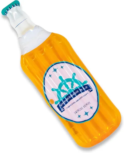 Swimline Tumbona Inflable para Piscina Flotador de Piscina, Esterilla Divertido, Botella de Cerveza, Naranja