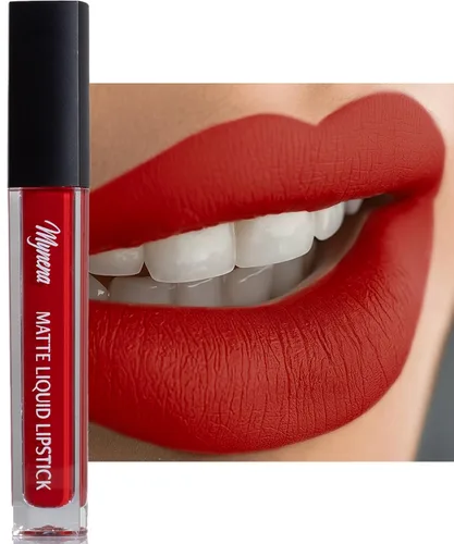 Miniatura 16 de Mynena Lápiz labial líquido mate rosa claro fresco Comodidad duradera A prueba de manchas resistente a transferencias Cobertura completa que