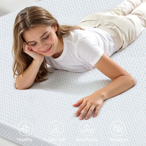 Miniatura 5 de Subrtex Funda para Topper de Colchón (Solo Funda) Protector de Colchón Ropa de Cama de Rayón Hecho de Bambú Funda Envolvente de Colchón Extraíble