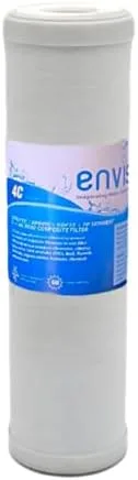 Envig Cartucho de filtro de agua de carbono catalítico 4C, elimina cloramina, sulfuro de hidrógeno, 10 "x 2.5", prefiltro de sistema de ósmosis