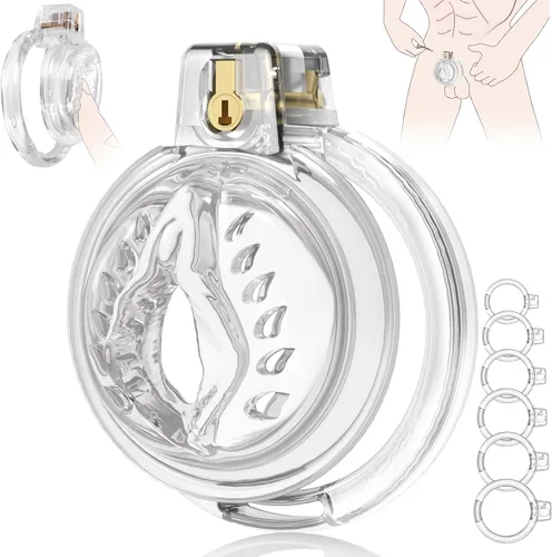 Jaula de Castidad Masculina para el Pene - ACUMUM Dispositivos de Castidad de Silicona Suave Juguetes para Adultos, Jaulas de Castidad Masculina