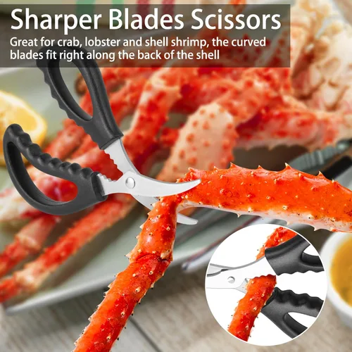 Miniatura 6 de suoundey Juego de herramientas para mariscos con cascanueces de langosta, pinzas de cangrejo de acero inoxidable, tenedor de patas de cangrejo