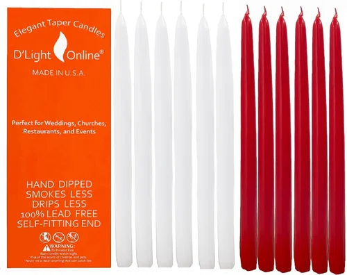 Miniatura 28 de D'light Online Elegantes Velas Cónicas de Otoño Estacional de 10 Pulgadas de Calidad Premium - Sin Perfume, Velas Cónicas Sumergidas a Mano, Sin
