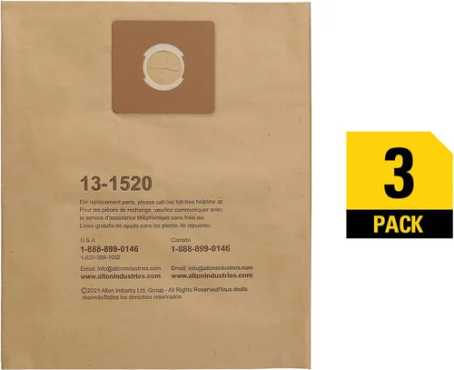Miniatura 6 de Stanley 13-1520 Bolsa de filtro desechable para aspiradora húmeda o seca de 10 galones, paquete de 3