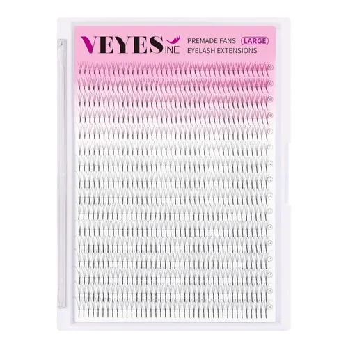 Miniatura 10 de VEYES INC Extensiones de pestañas postizas en abanico 3D-24D C/D rizo natural y volumen mixto, suministros de pestañas profesionales, negro mate 10D