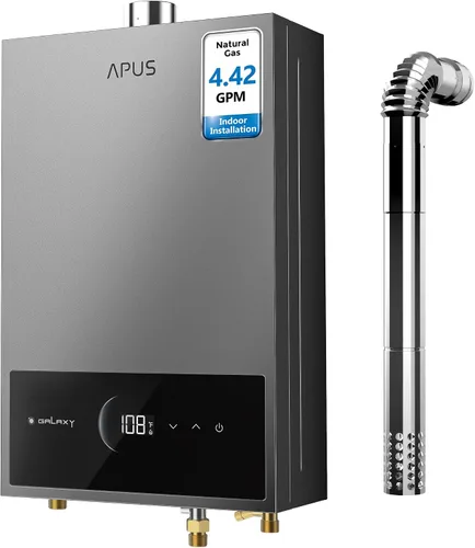 Miniatura 9 de APUS Calentador de agua sin tanque de gas natural, hasta 3.6 GPM, calentador de agua sin tanque para interiores, 80,000 BTU bajo demanda